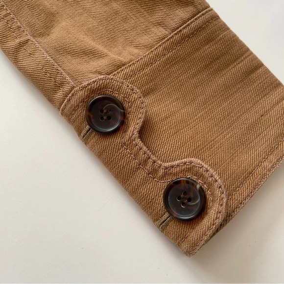 Cole Haan Tan Designer Denim Jean Jacket Size S Small - Picture 8 of 12
